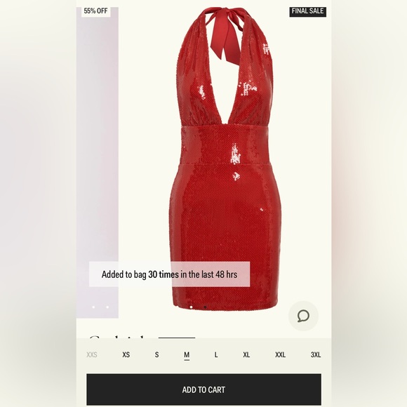 Meshki Carleigh red sequin halter dress - Picture 6 of 8